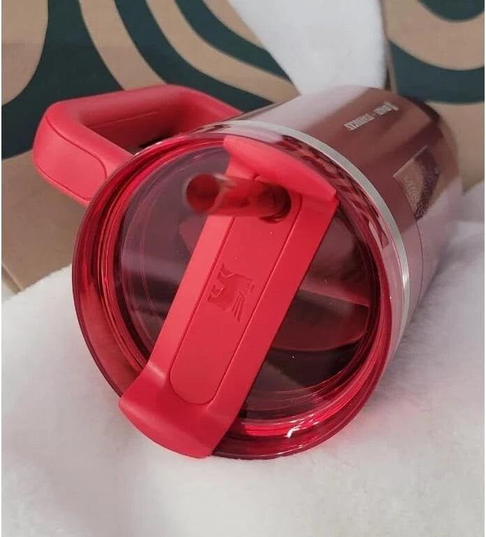 Stanley X Starbucks Limited Holiday Red Quencher Tumbler Flowstate H2.0 40oz NWT