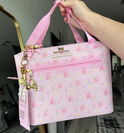Pink Floral Insulated Cooler Bag – Stylish Lunch & Picnic Tote