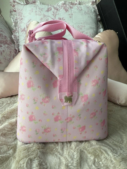 Pink Floral Insulated Cooler Bag – Stylish Lunch & Picnic Tote