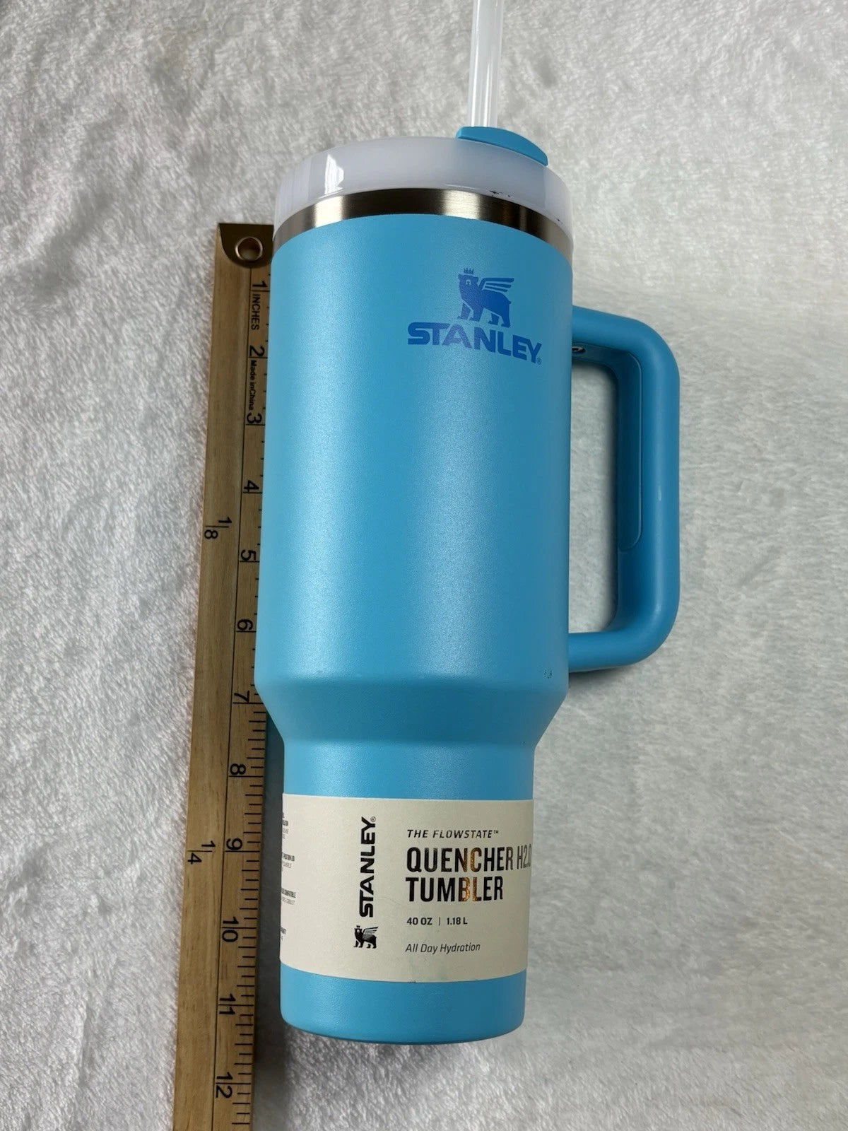 Stanley Quencher H2.0 FlowState Tumbler with Handle & Straw – 40 oz – Blue