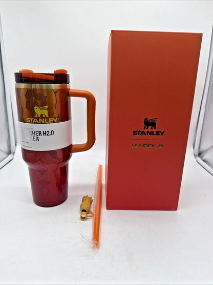 Stanley Quencher H2.0 FlowState Tumbler 40 oz – Floral Print with Handle
