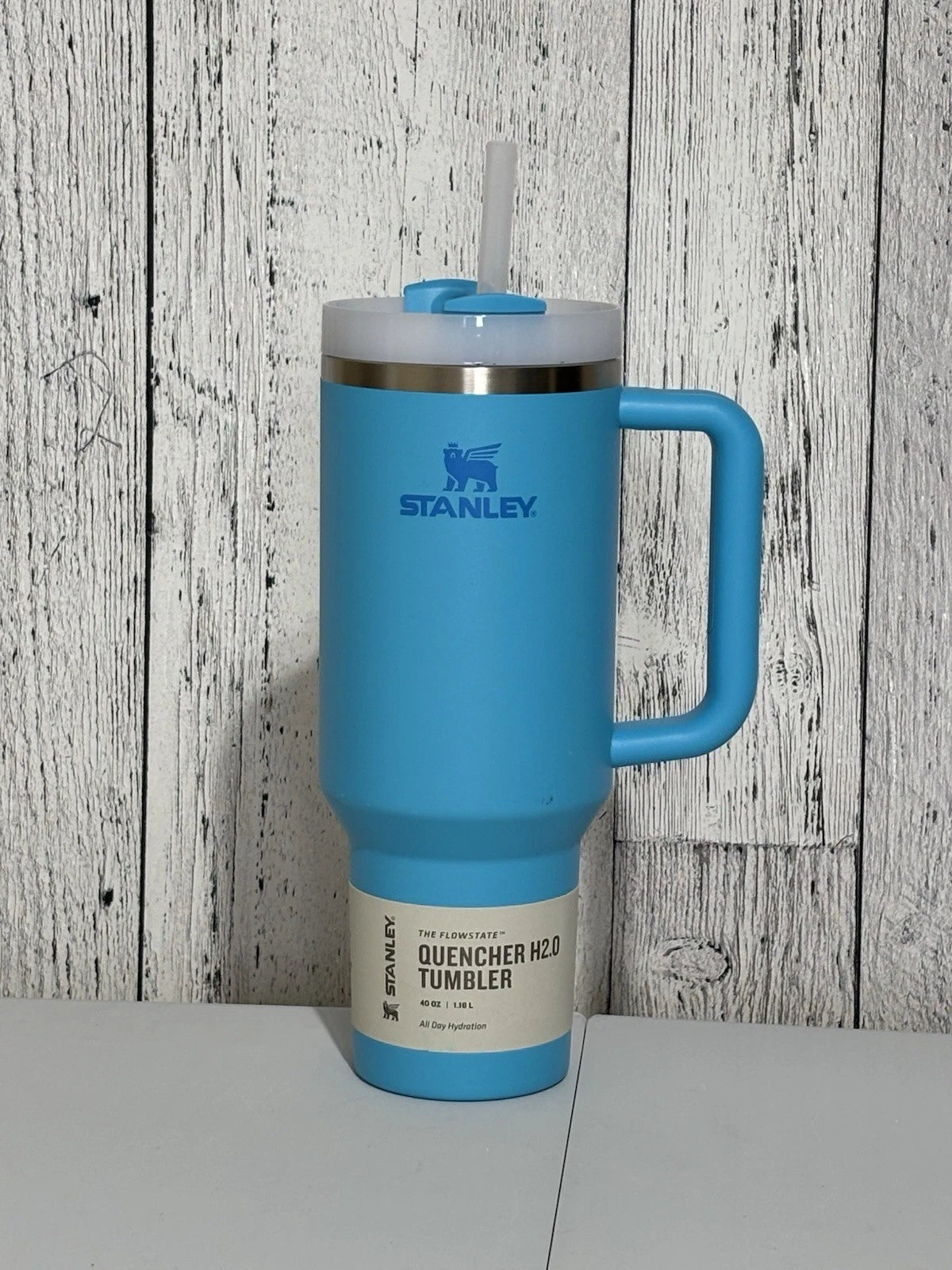 Stanley Quencher H2.0 FlowState Tumbler with Handle & Straw – 40 oz – Blue